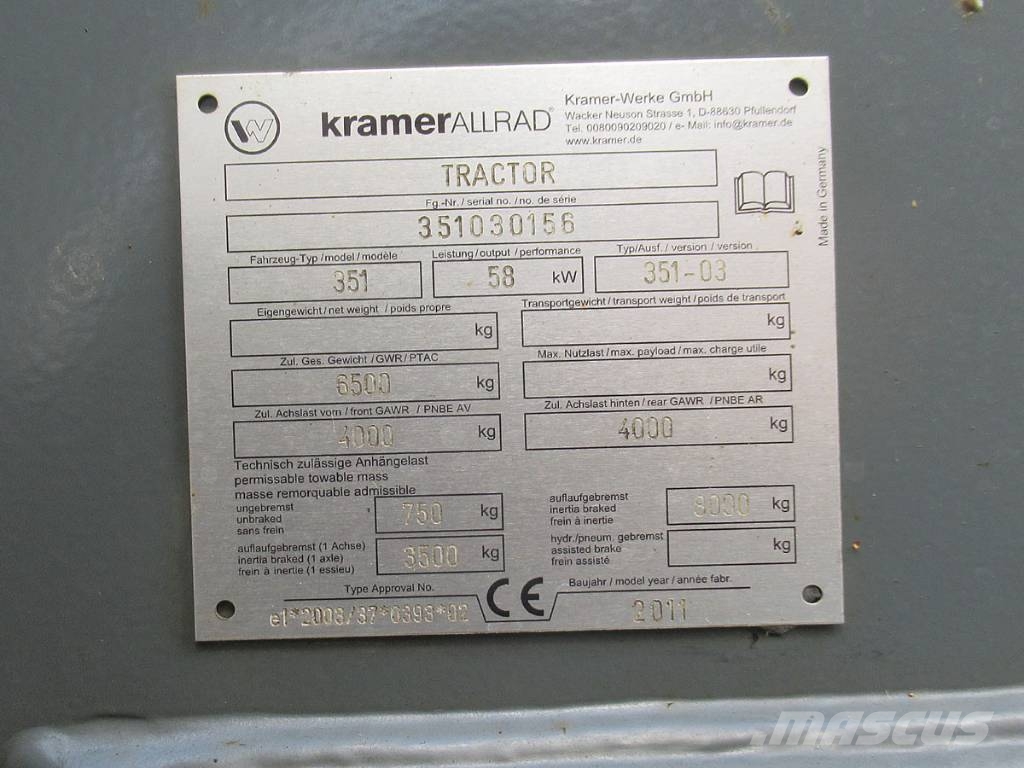Kramer 580 Ecospeed  - Traktorzulassung 輪胎式裝載機