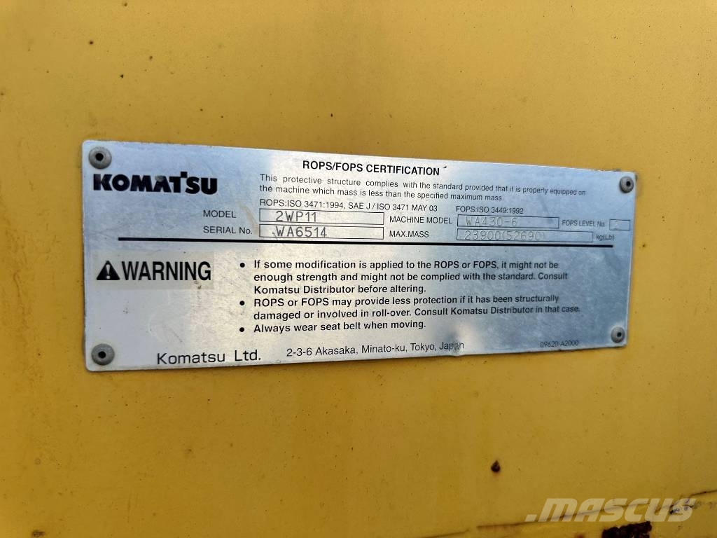 Komatsu WA 430-6 Gumikerekes homlokrakodók