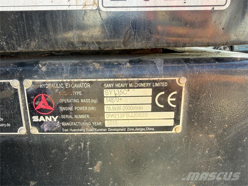 Sany SY 135 C Lánctalpas kotrók