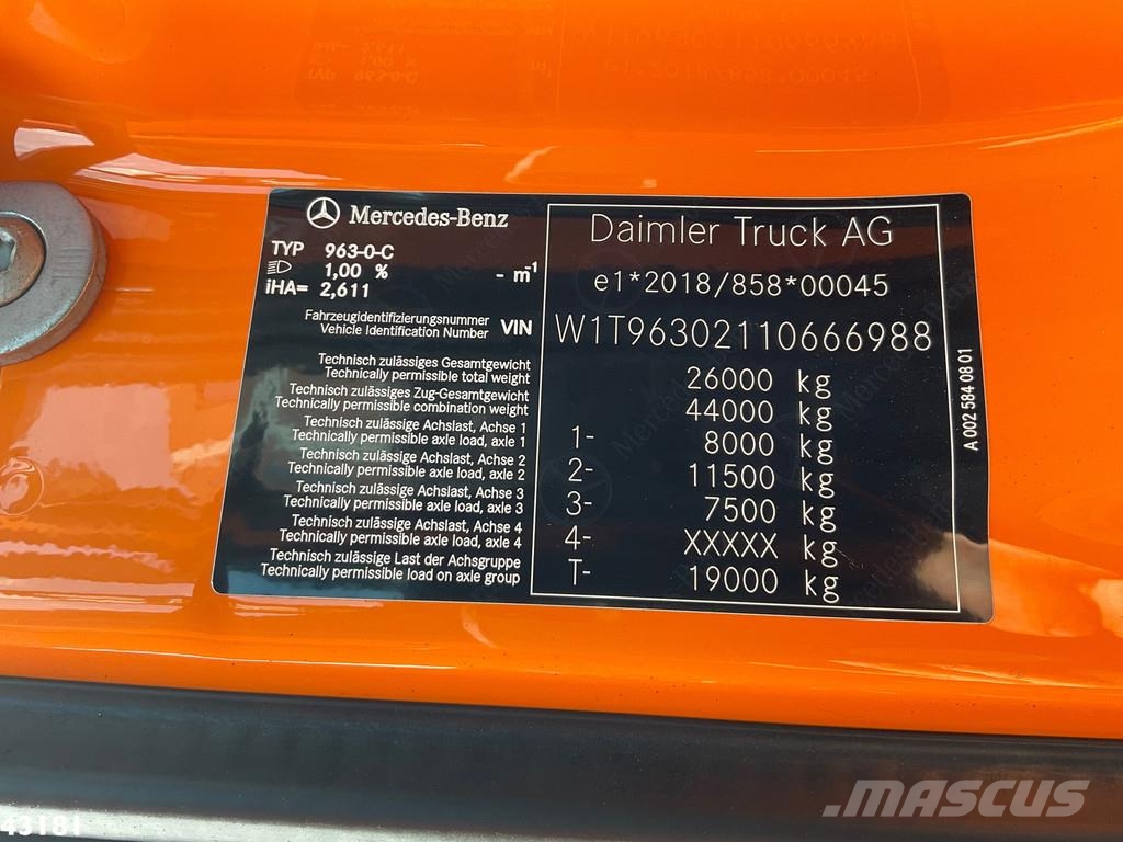 Mercedes-Benz Actros 2643 VDL 21 Ton haakarmsysteem Камиони с кран с кука