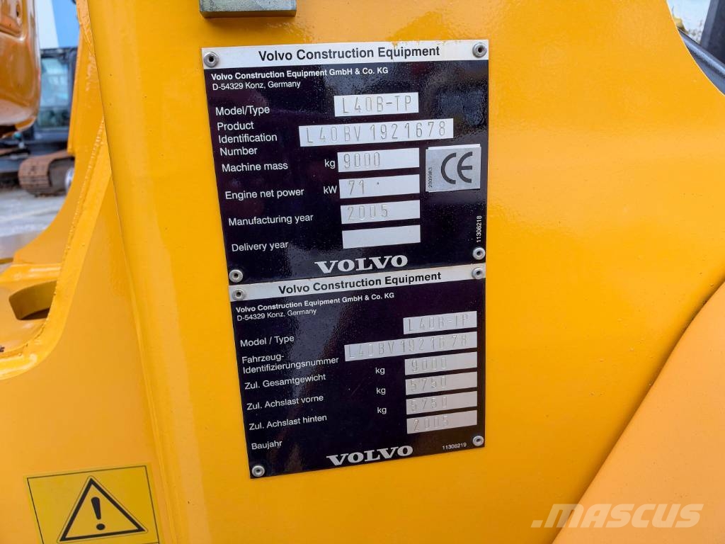 Volvo L40 B TP 71 kW Gabel + Schaufel SW Radlader