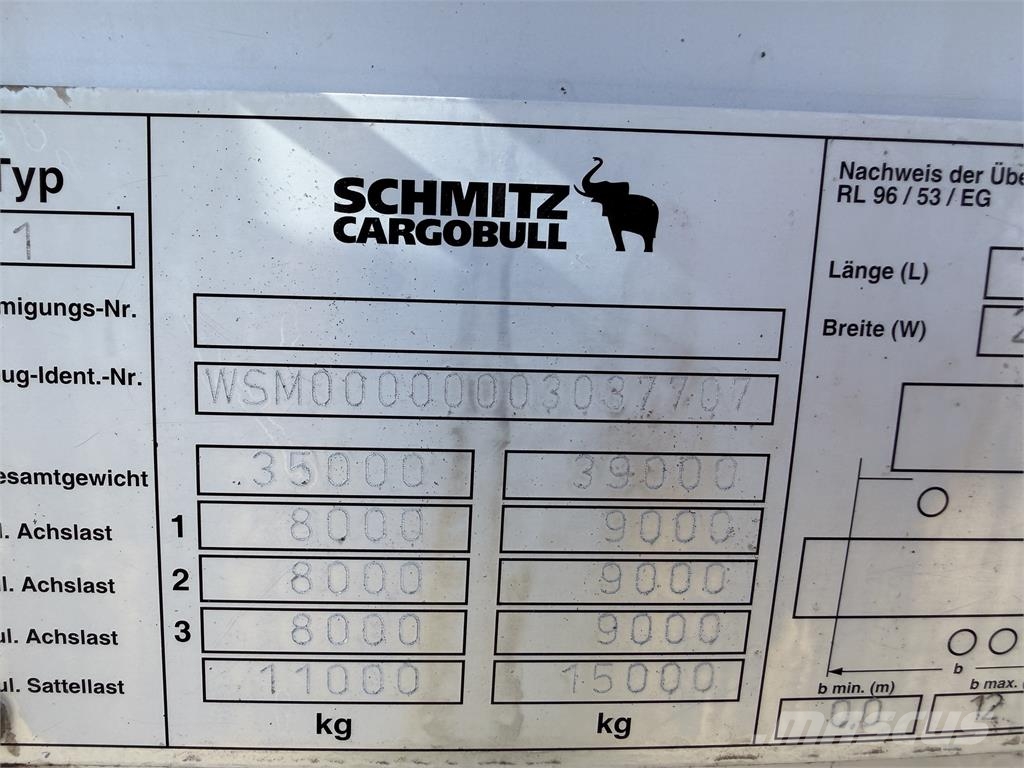 Schmitz S01 VIN 707 Semirremolques con caja de lona