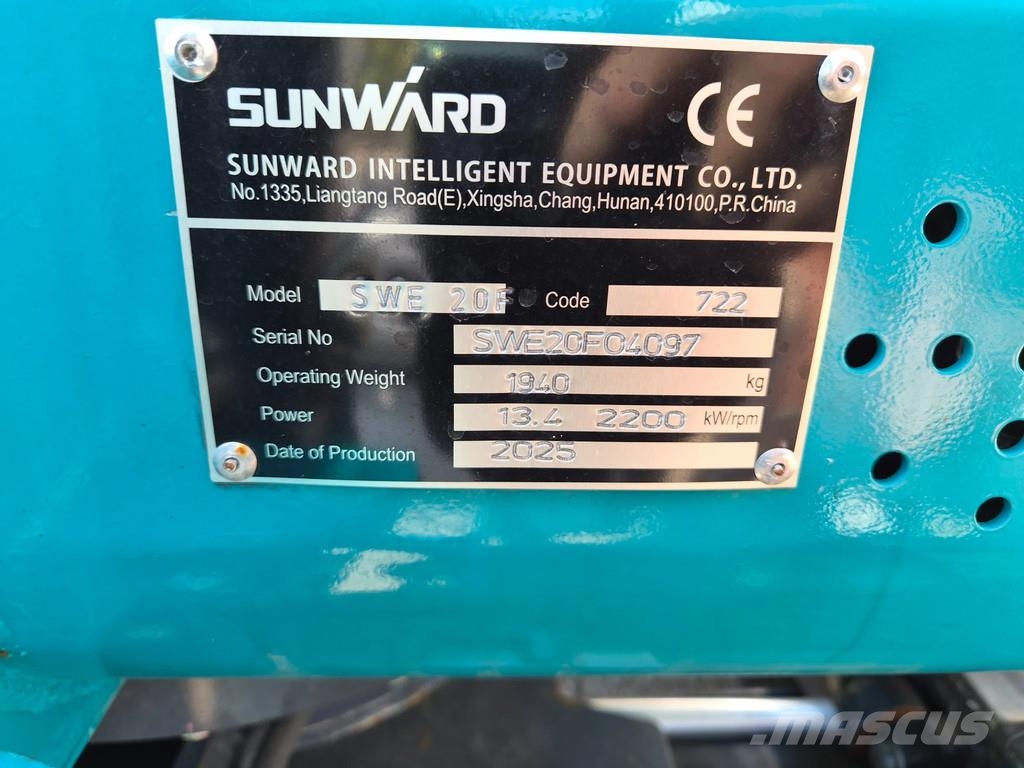 Sunward Nieuwe swe20f sunward 2025 5 draaiuren Miniexcavadoras