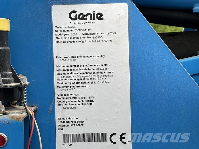 Genie Z30-20N رافعات سلة تلسكوبية