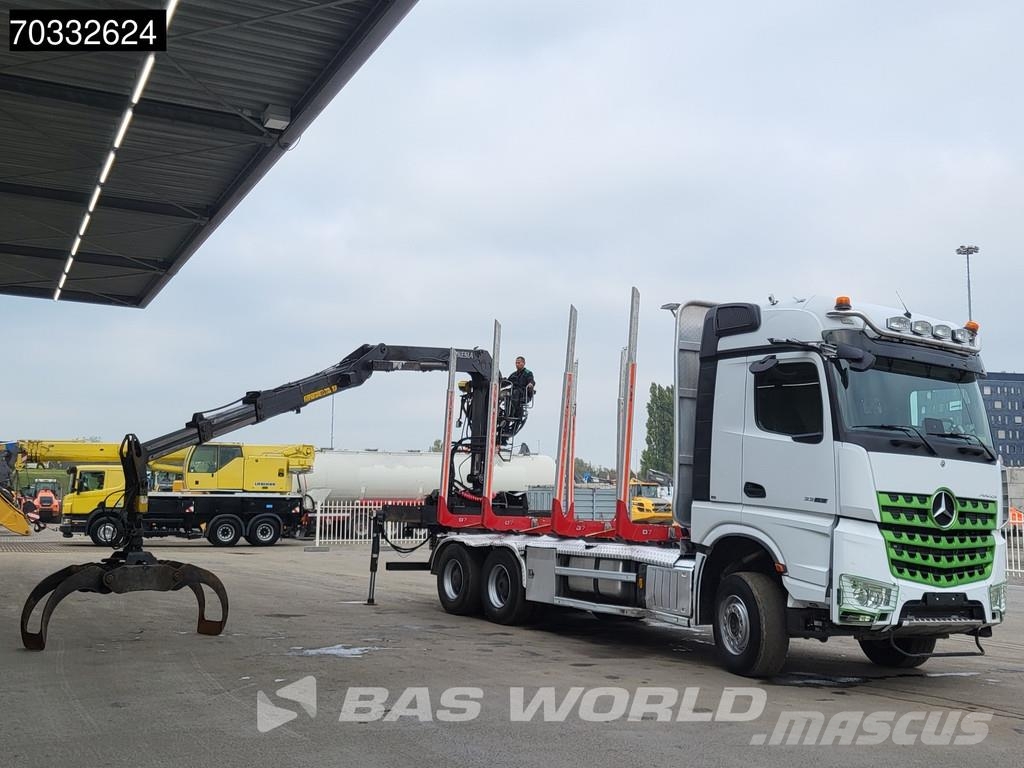Mercedes-Benz Arocs 3363 Arocs 6X4 Kesla 2117ZT Crane Holz Trans Nákladné vozidlá na prepravu dreva