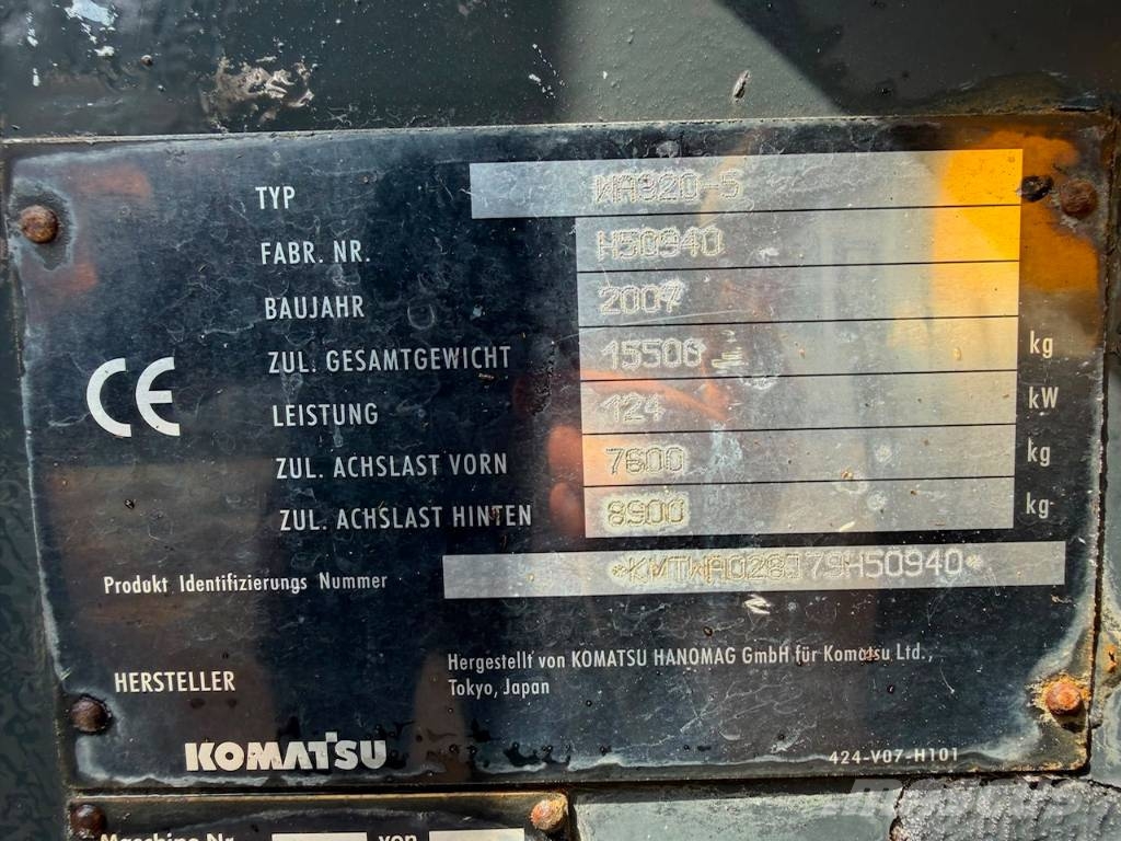 Komatsu WA 320-5 //BJ 2007 / 10549H/ZSA/Klima Cargadoras sobre ruedas