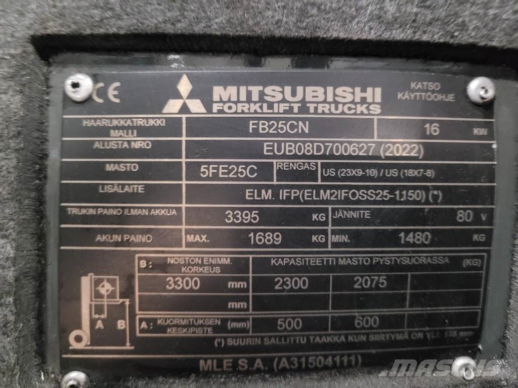 Mitsubishi FB 25 CN ( Litium akku ) شاحنات ذات رافعات شوكية تعمل بالكهرباء