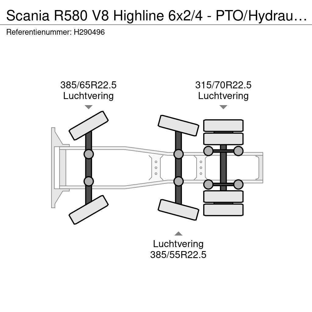 Scania R580 V8 Highline 6x2/4 - PTO/Hydraulic - Full air Çekiciler