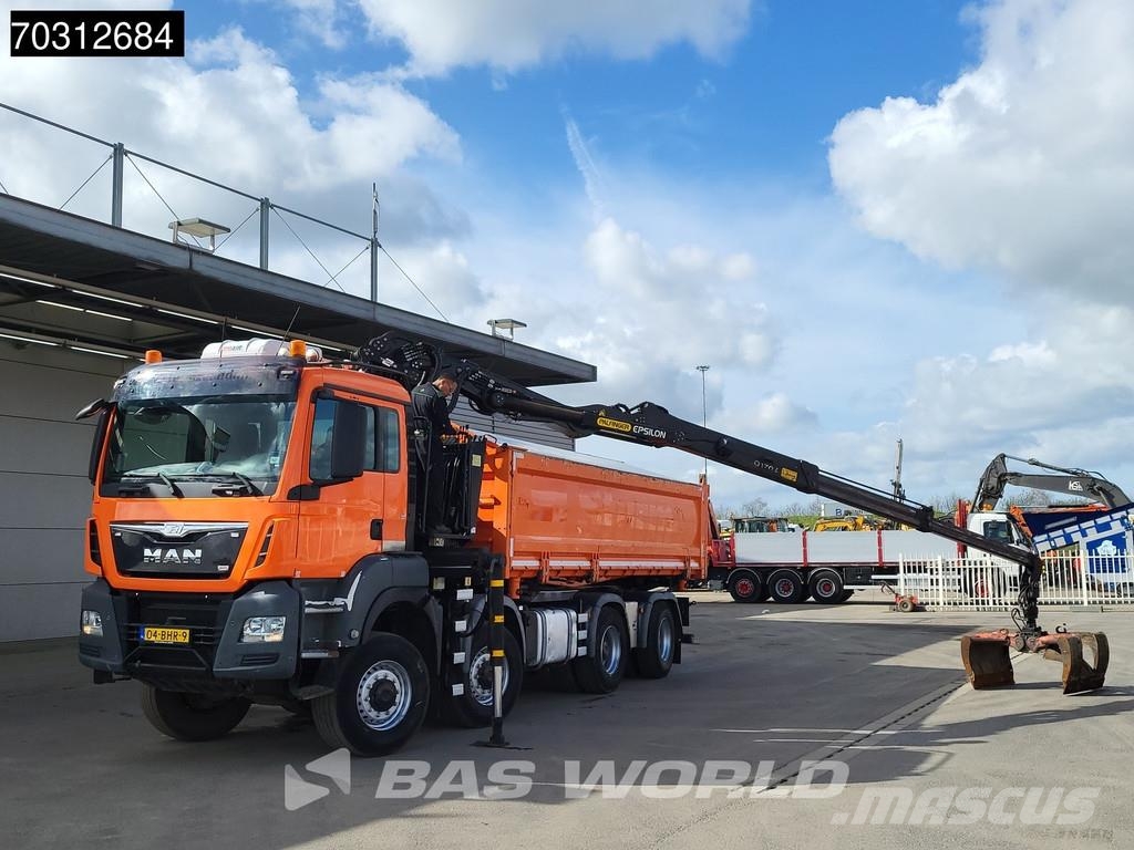 MAN TGS 41.440 TGS 8X8 Palfinger Q170Z Crane 8x8 Wide- Pašizgāzējs