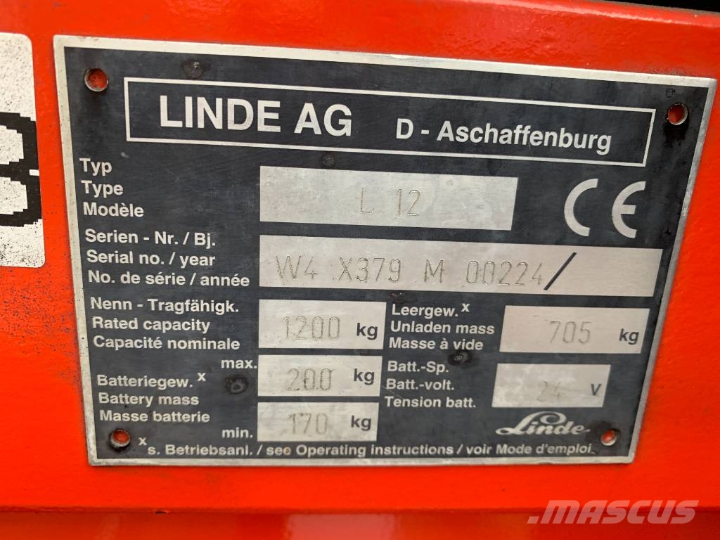 Linde L12 /379/ V-2963 OB Χειροκίνητα παλετοφόρα