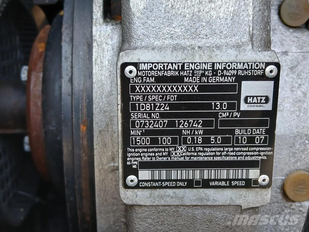 BBA BA100K D193 HATZ 1D81z Bombas de agua