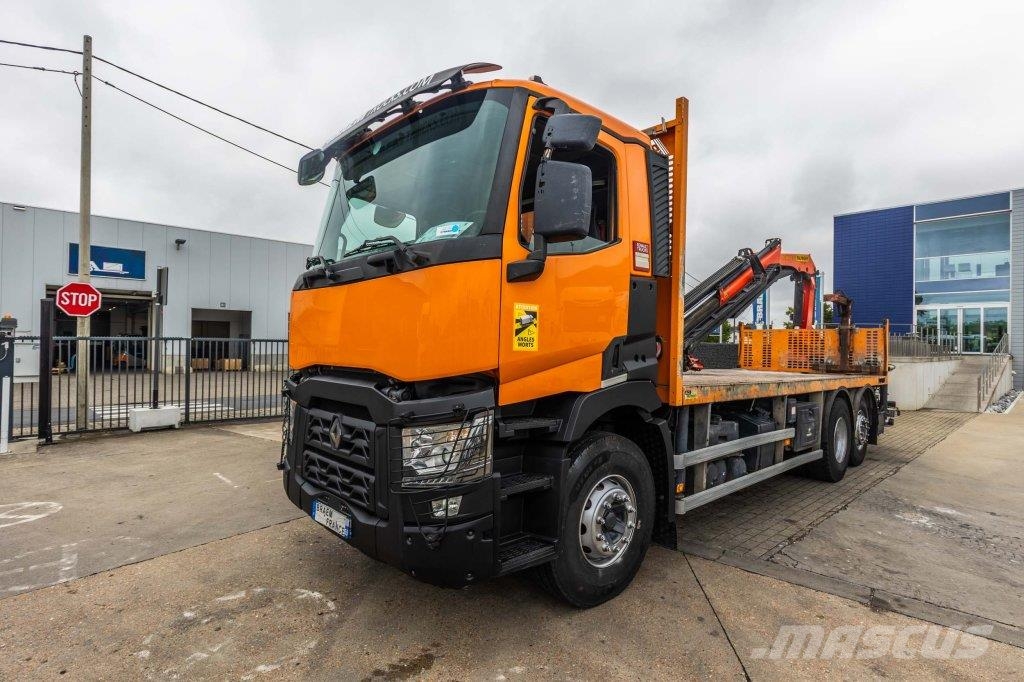 Renault C380 DXI+PALF 18T/m شاحنات مسطحة/مفصلية الجوانب