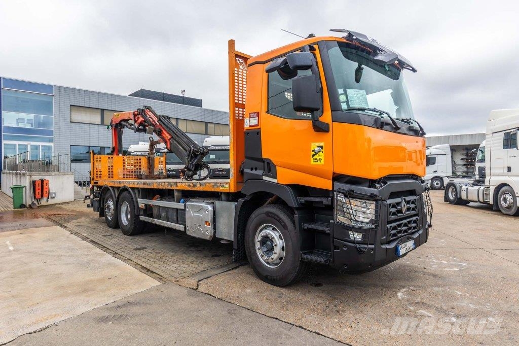 Renault C380 DXI+PALF 18T/m شاحنات مسطحة/مفصلية الجوانب