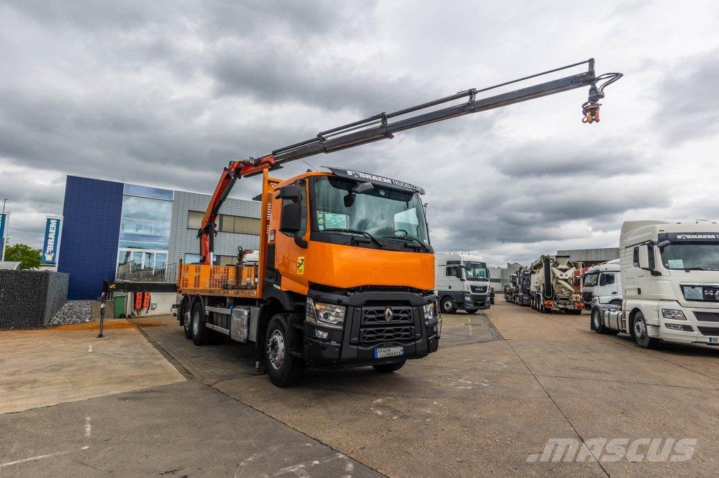 Renault C380 DXI+PALF 18T/m شاحنات مسطحة/مفصلية الجوانب
