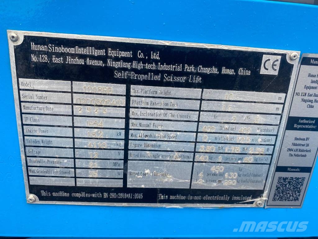 Sinoboom 1018RD رافعات مقصية الشكل