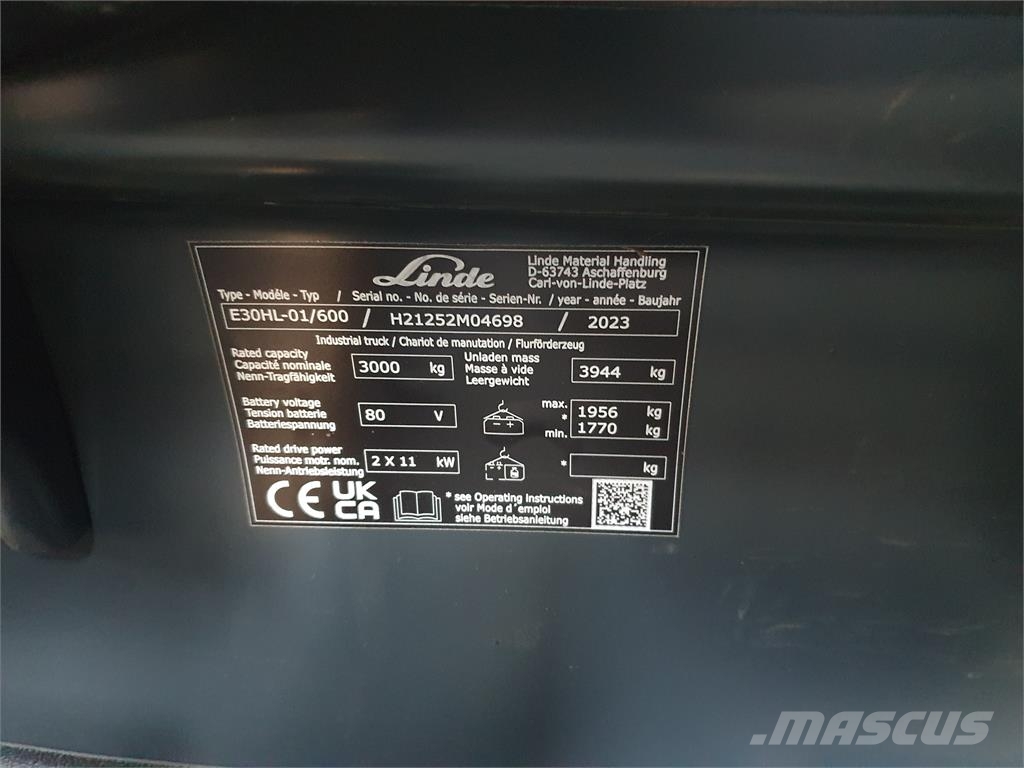 Linde E30/600HL Električni viličarji