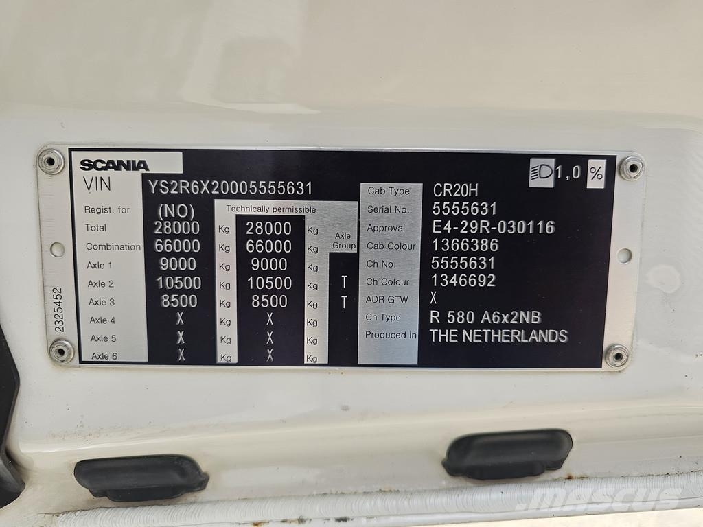 Scania R580 / V8 / FULL AIR / 6X2 / RETARDER / BOOGIE Седельные тягачи
