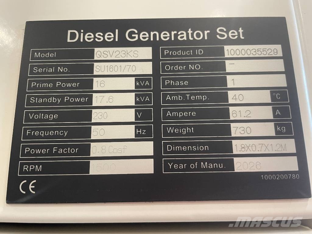 Kubota V2403-M-DI-BG - 25kVA Generator - DPX-20031 Dieselgeneratorer