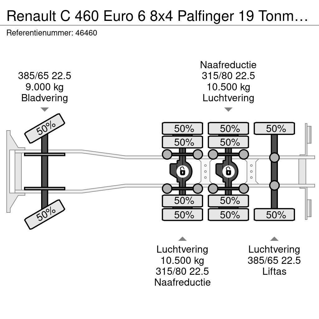 Renault C 460 Euro 6 8x4 Palfinger 19 Tonmeter laadkraan Abrollkipper