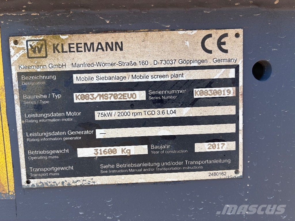 Kleemann Ms 702 EVO Sõelad