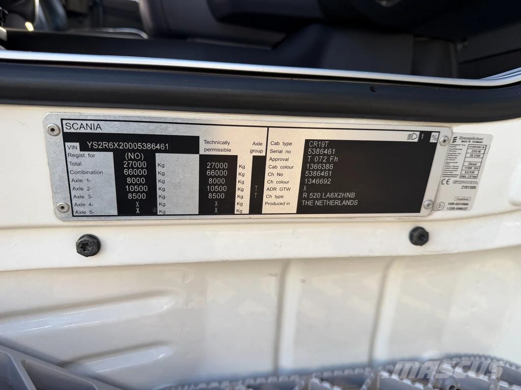 Scania R520 V8 6x2 Boogie Full Air Retarder *710 Tkm* Eur 中古トラクターヘッド | トレーラーヘッド