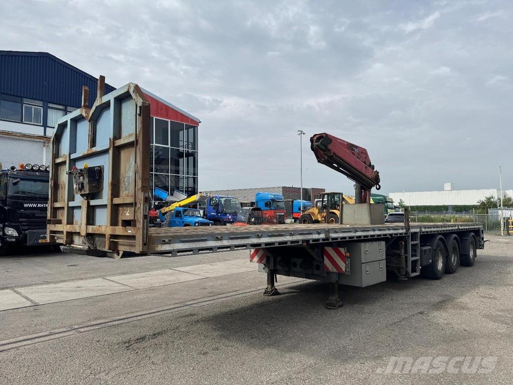 Lecitrailer 3 AXLE + HMF 1820-K3 + REMOTE CONTROL Poluprikolice sa otvorenim sandukom