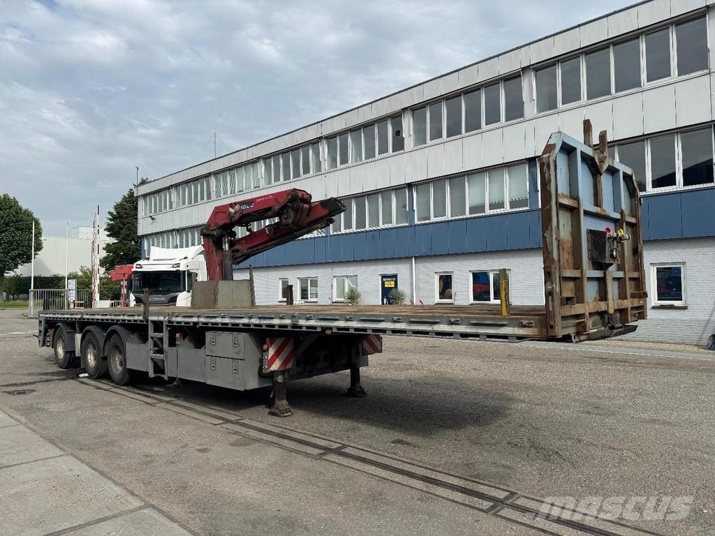 Lecitrailer 3 AXLE + HMF 1820-K3 + REMOTE CONTROL Poluprikolice sa otvorenim sandukom