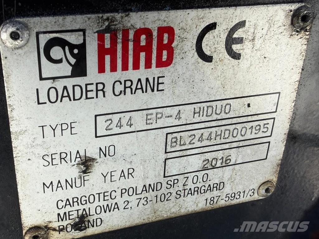 Scania P410 8x4 TRIDEM + CRANE HIAB 244 EP-4 HIDUO - RETA A/T 크레인