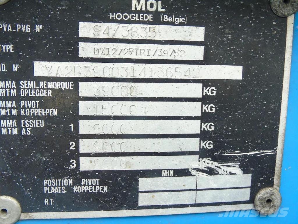 MOL DIEPLADER ramps + 3x axle + steering Semirremolques para transporte de vehículos