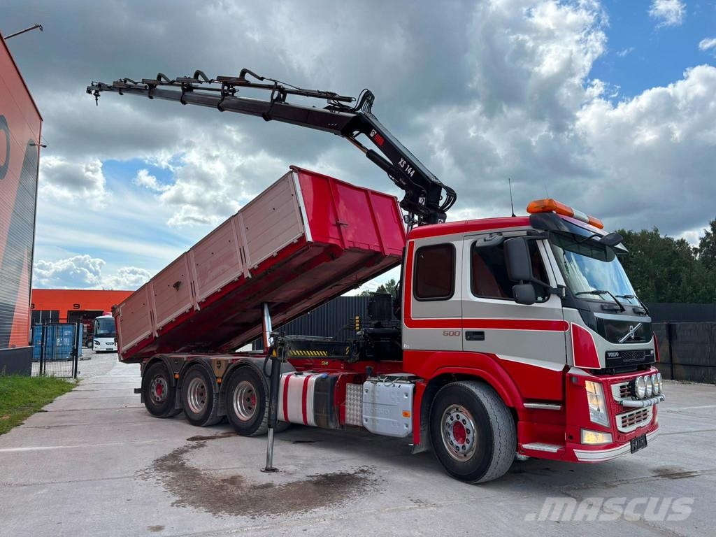 Volvo FM 500 8x4*4 HIAB 144E-5 / BOX L=5992 mm Vlakke laadvloer met kraan