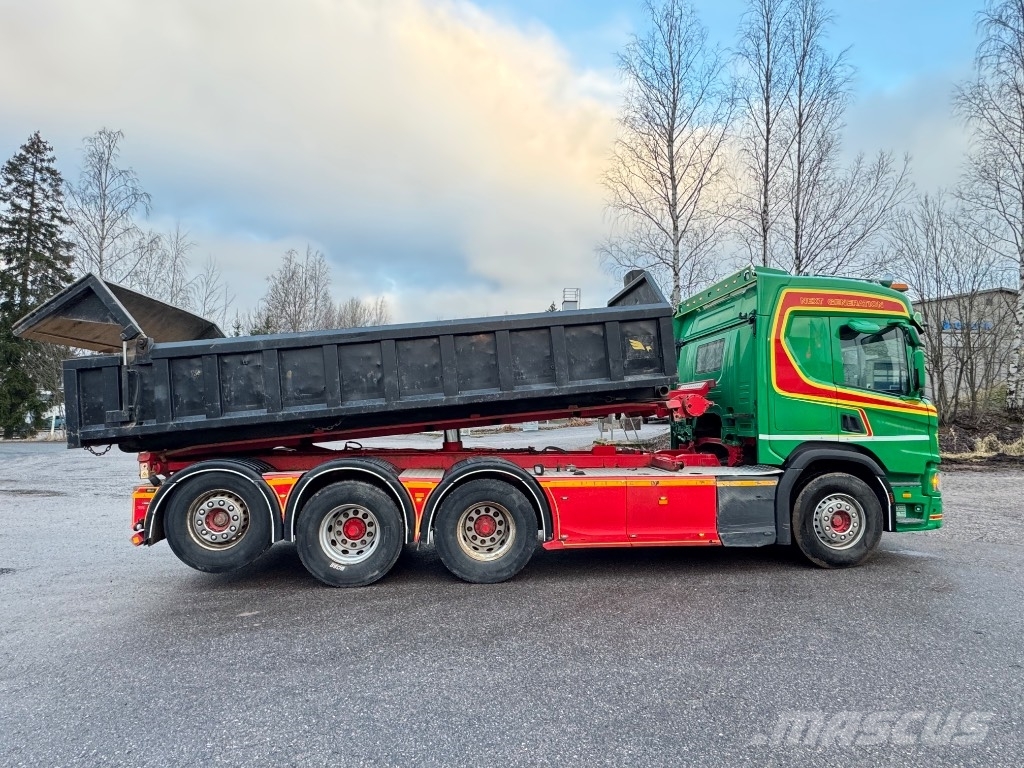Scania P 500 8x4/4 tridem, vaijeriauto Euro-6 케이블 리프트 탈착식 트럭