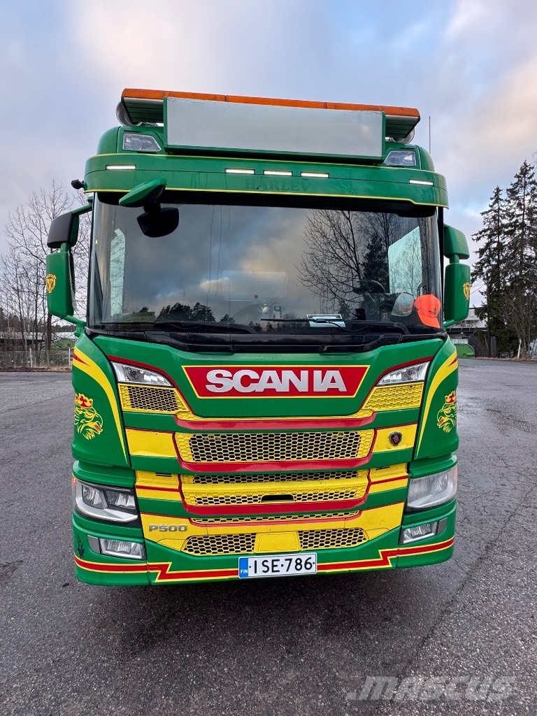 Scania P 500 8x4/4 tridem, vaijeriauto Euro-6 케이블 리프트 탈착식 트럭