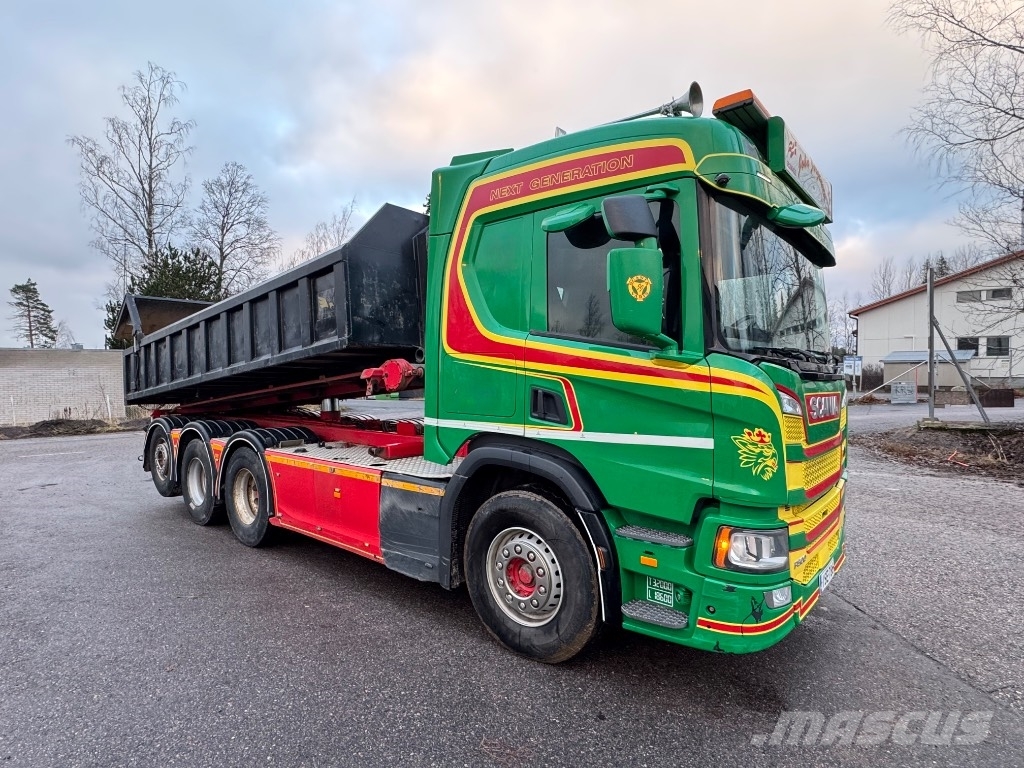 Scania P 500 8x4/4 tridem, vaijeriauto Euro-6 케이블 리프트 탈착식 트럭