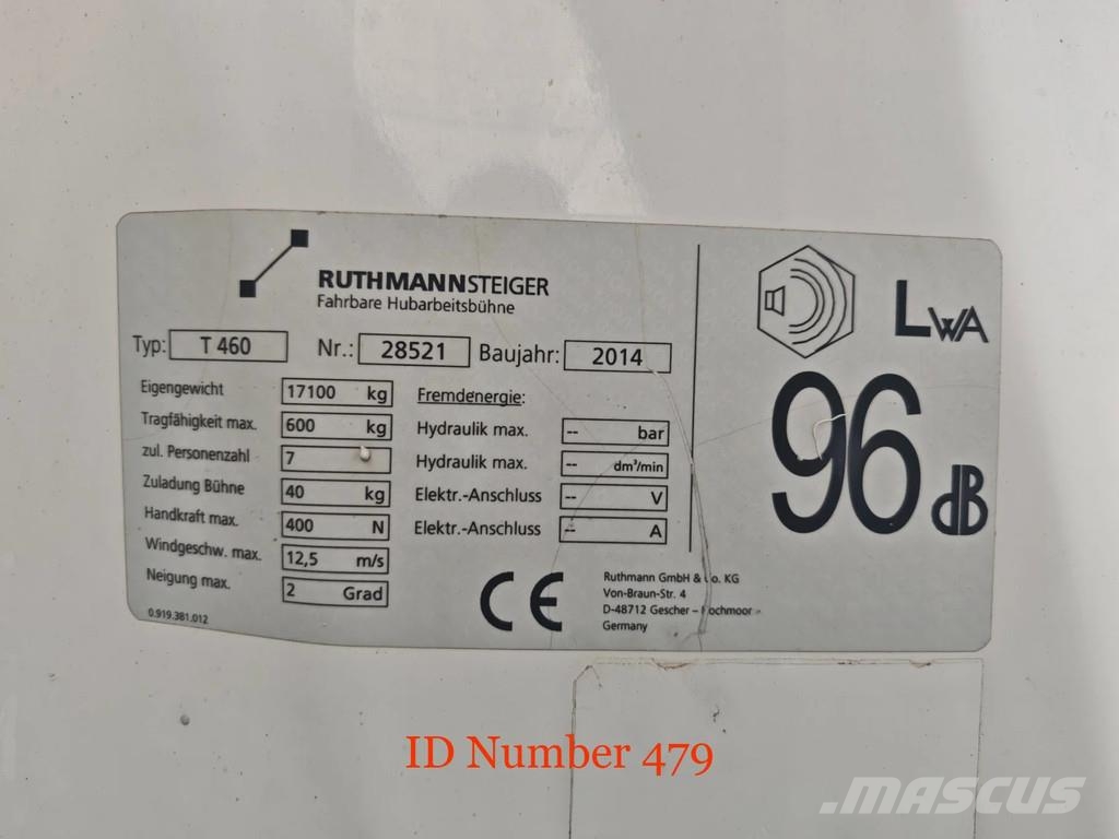 MAN TGM 18.290 4x2 Ruthmann T460 트럭 탑재 고소작업대