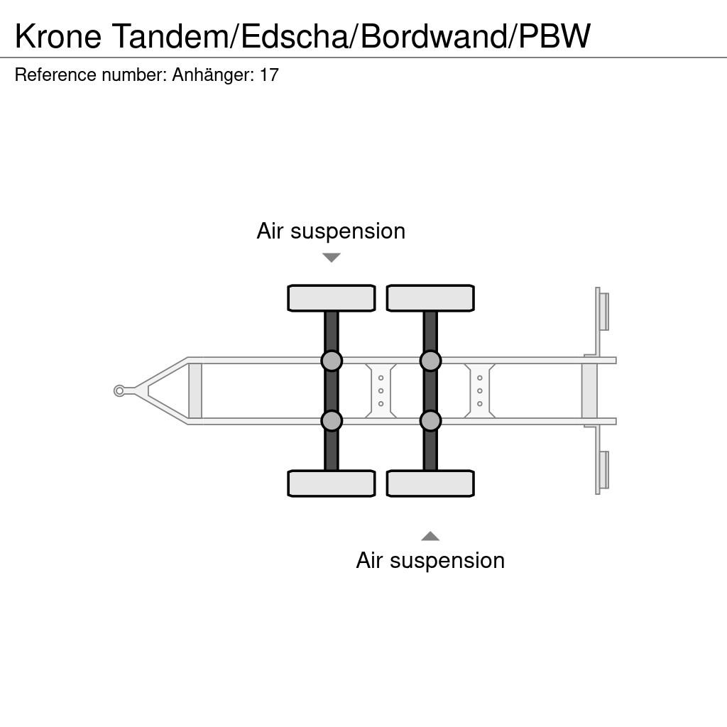 Krone Tandem/Edscha/Bordwand/PBW 커튼사이더 트레일러