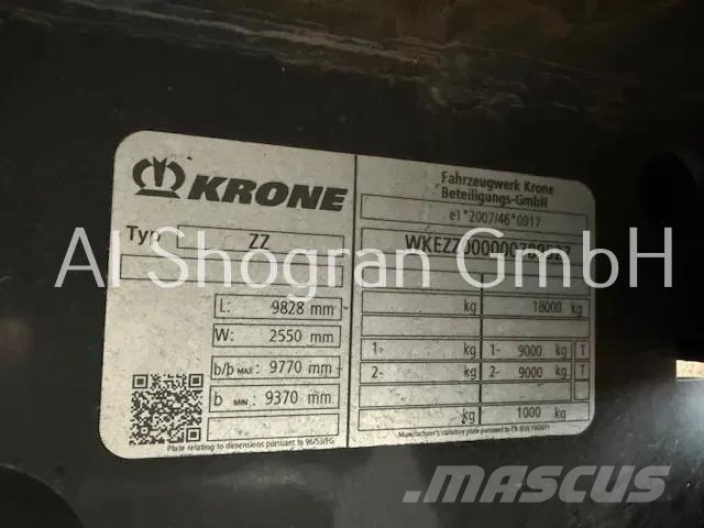 Krone Tandem/Edscha/Bordwand/PBW 커튼사이더 트레일러