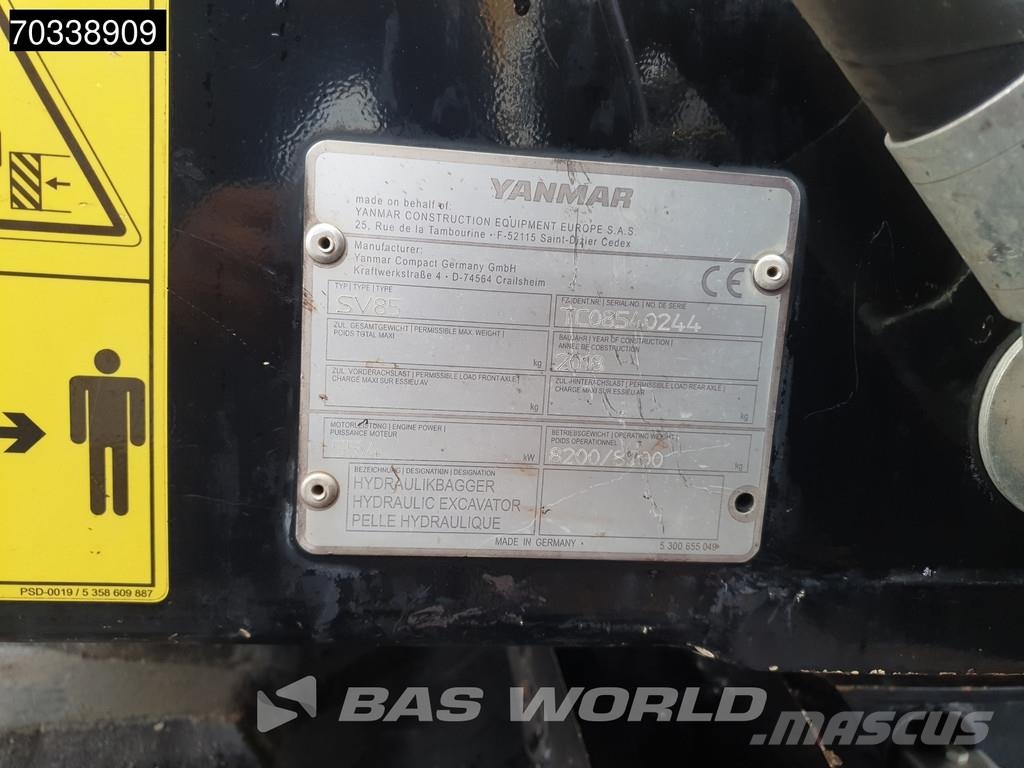 Yanmar SV85 A/C Minigraafmachines < 7t