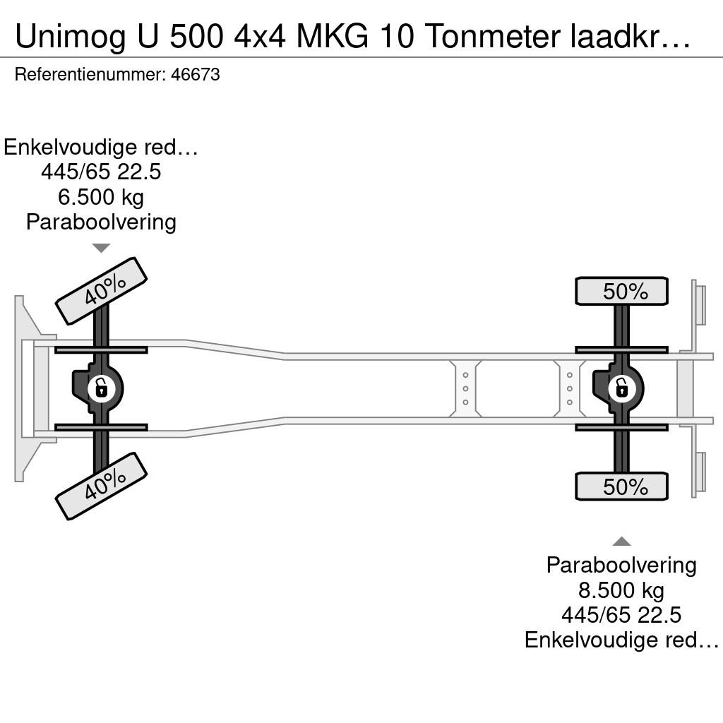 Unimog U 500 4x4 MKG 10 Tonmeter laadkraan Just 216.831 k Γερανοί παντός εδάφους