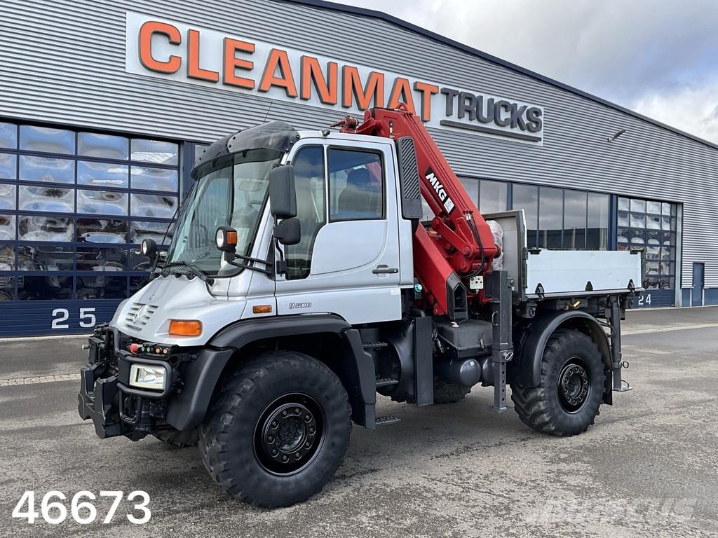 Unimog U 500 4x4 MKG 10 Tonmeter laadkraan Just 216.831 k Γερανοί παντός εδάφους