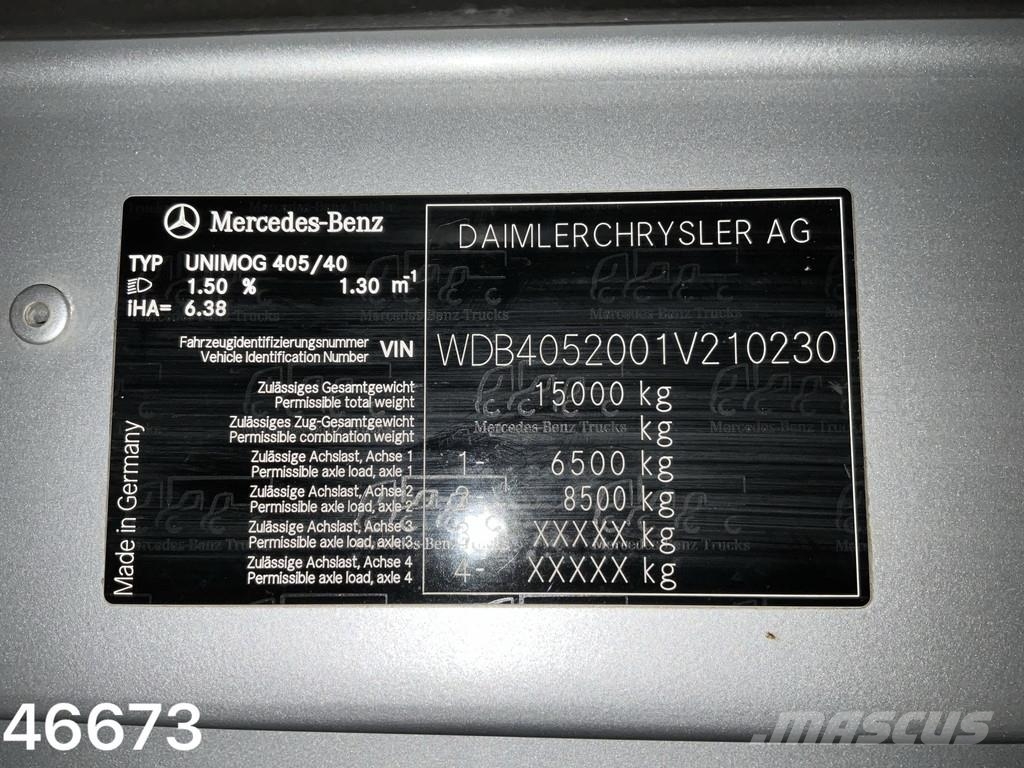 Unimog U 500 4x4 MKG 10 Tonmeter laadkraan Just 216.831 k Γερανοί παντός εδάφους