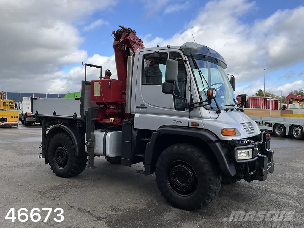 Unimog U 500 4x4 MKG 10 Tonmeter laadkraan Just 216.831 k Γερανοί παντός εδάφους