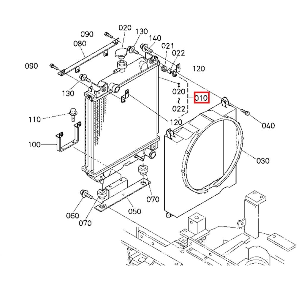 Kubota Water Radiator RD411-42300 Radiatoriai