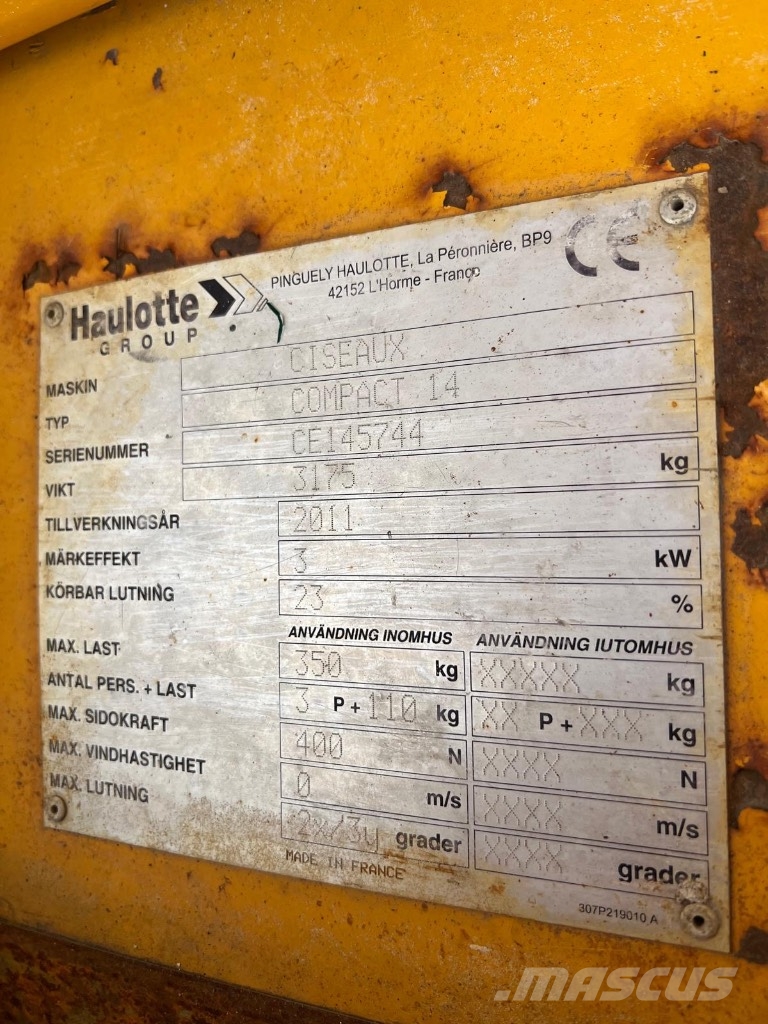 Haulotte Compact 14 Schaarhoogwerkers