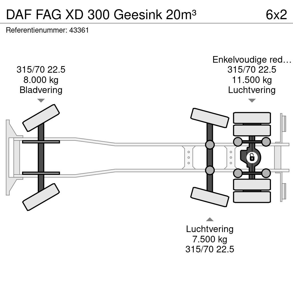 DAF FAG XD 300 Geesink 20m³ شاحنات المخلفات