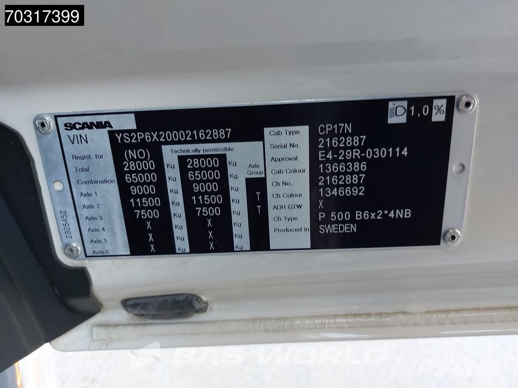 Scania P500 P 6X2 BDF 2500kg Ladebordwand Retarder Lift+s Trossüsteemiga vahetuskere veokid