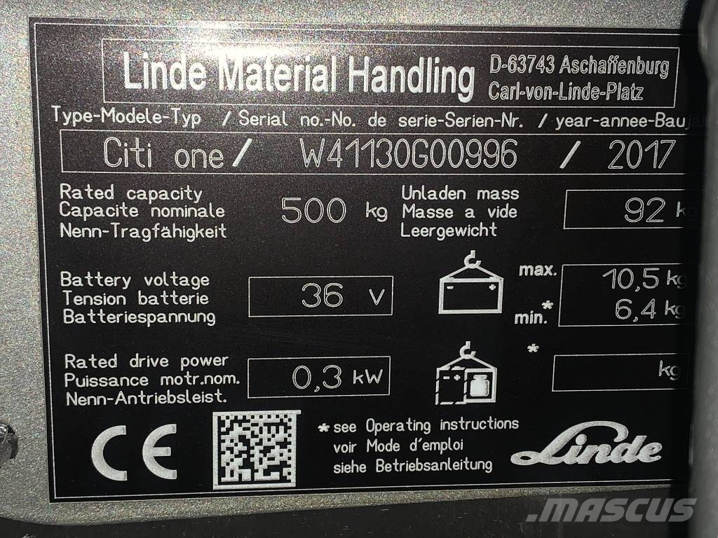 Linde CITI ONE V-3837 OB Ручные штабелёры