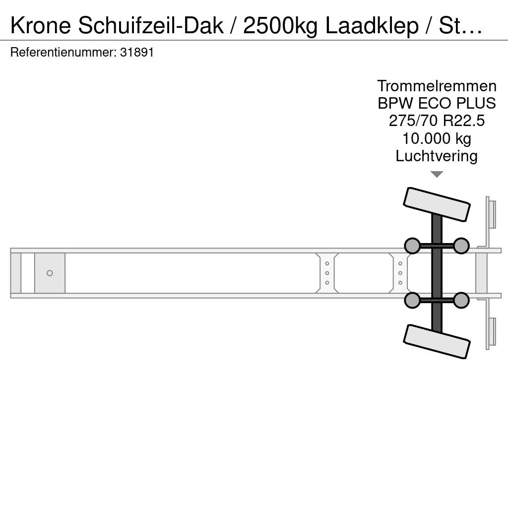 Krone Schuifzeil-Dak / 2500kg Laadklep / Stuur-as / APK Tentpoolhaagised
