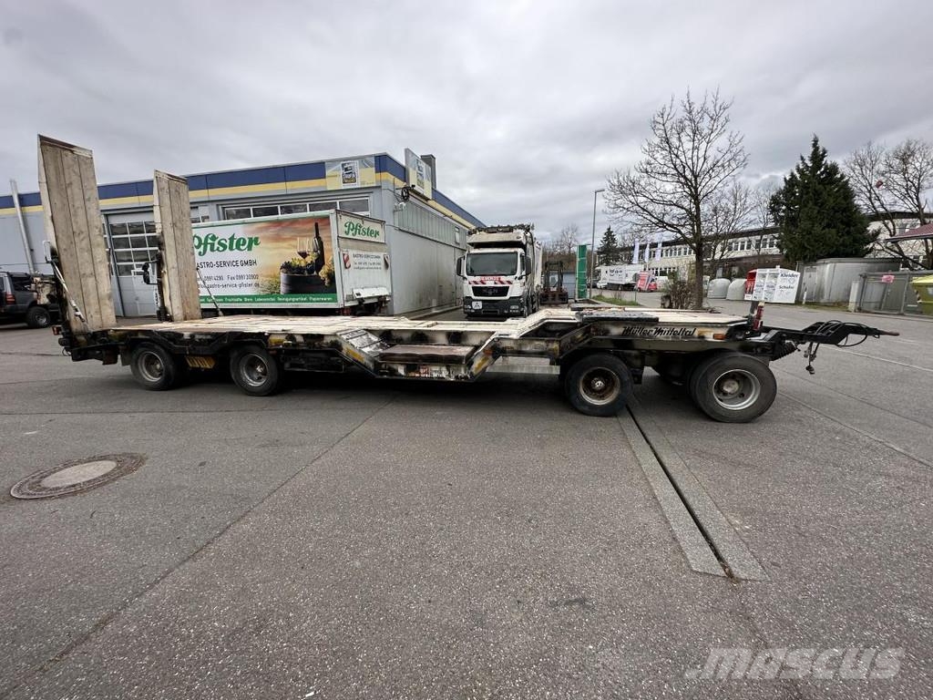 Müller-Mitteltal T4 4-Achs Tieflader Radmulden luftgefedert T4 4-Ac Mélybölcsős