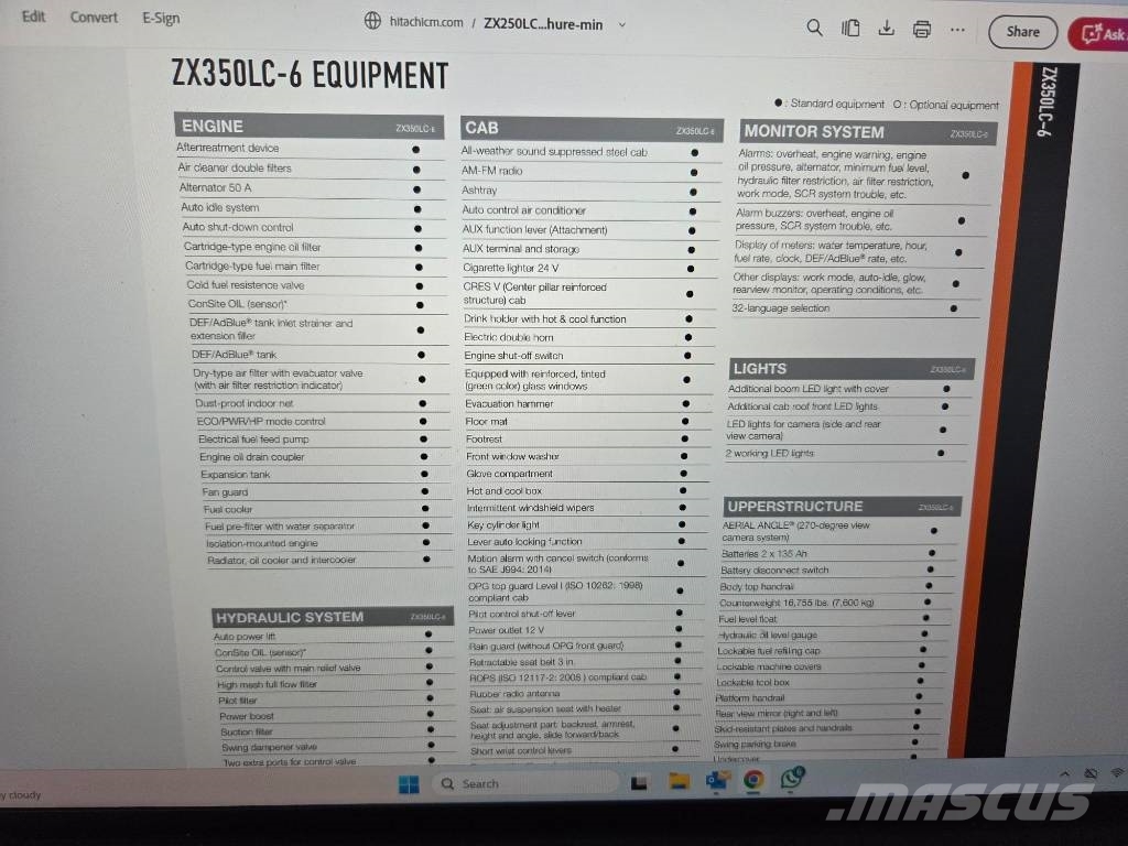 Hitachi ZX 350 LC-6, 2019, 12.535h, new bucket 2,2cm Excavatoare pe șenile