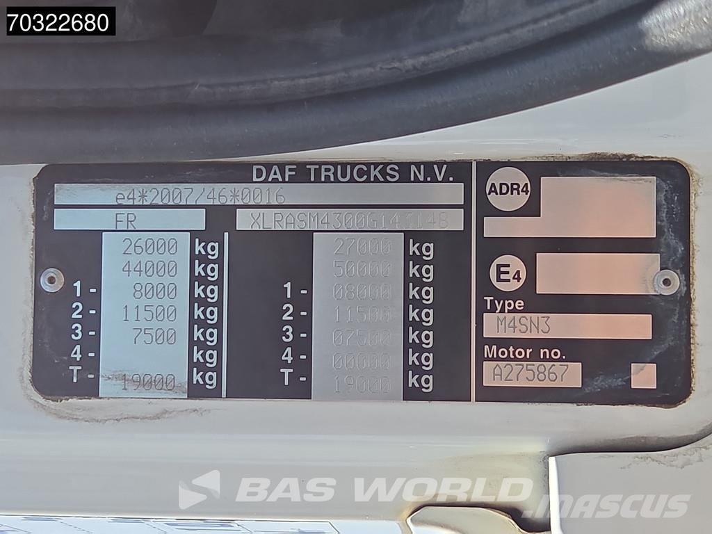 DAF CF 460 6X2 Gancho Dalby 20t Eje direccional Euro 6 Rol kiper kamioni sa kukom za podizanje tereta